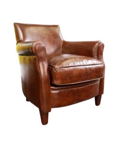 Alfie Genuine Chair Vintage Brown Distressed Real Leather In Stock
