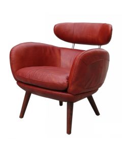 Althea Handmade Vintage Armchair Rouge Red Real Leather 