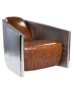 Aviator Handmade Vintage Club Chair Distressed Tan Real Leather 
