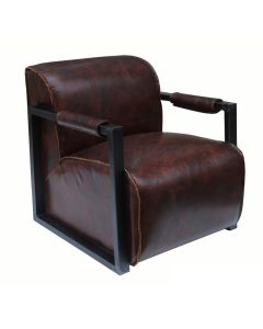 Bailey Genuine Vintage Armchair Distressed Brown Real Leather 