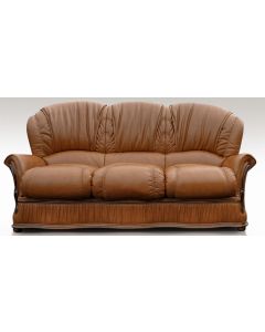Bologna Handmade 3 Seater Sofa Genuine Italian Tan Real Leather 