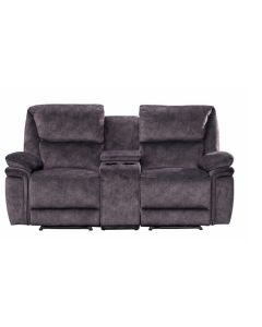Brooklyn 2 Seater Reclining Sofa With Cupholder Charcoal Grey Real Fabric In Stock