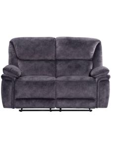 Brooklyn Genuine 2 Seater Reclining Sofa Charcoal Grey Real Fabric In Stock