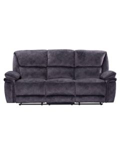 Brooklyn Genuine 3 Seater Reclining Sofa Charcoal Grey Real Fabric In Stock
