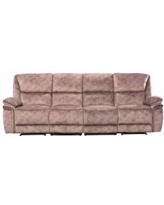 Brooklyn Genuine 4 Seater Reclining Sofa Taupe Real Fabric In Stock