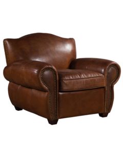 Burford Genuine Vintage Armchair Distressed Brown Real Leather 