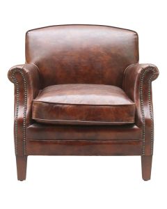 Camber Handmade Vintage Armchair Distressed Brown Real Leather 