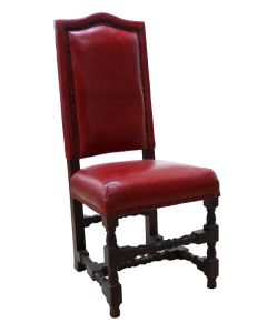 Cheltenham Handmade Vintage Dining Chair Distressed Rouge Red Real Leather 