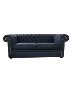 Chesterfield 2.5 Seater Sofa Settee Gleneagles Charcoal Black Fabric In Classic Style
