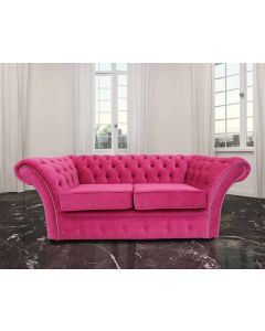 Chesterfield 2 Seater Danza Fuchsia Pink Fabric Sofa Settee In Balmoral Style