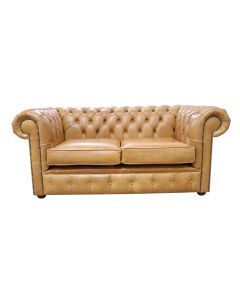 Chesterfield 2 Seater Old English Buckskin Leather Sofa Settee Bespoke In Classic Style 