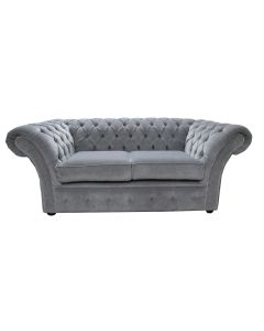 Chesterfield 2 Seater Pimlico Grey Fabric Sofa Settee Bespoke In Balmoral Style   