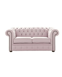 Chesterfield 2 Seater Shelly Blossom Leather Sofa Settee Bespoke In Classic Style