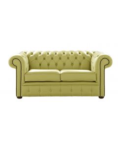 Chesterfield 2 Seater Shelly Field Green Leather Sofa Settee Bespoke In Classic Style