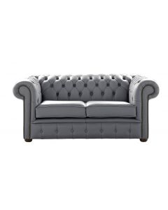 Chesterfield 2 Seater Shelly Piping Leather Sofa Settee Bespoke In Classic Style