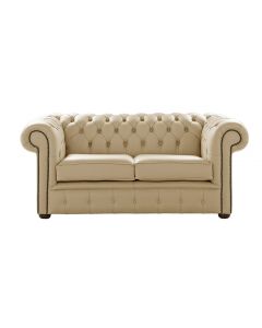 Chesterfield 2 Seater Shelly Somerset Stone Leather Sofa Settee Bespoke In Classic Style