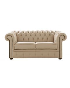 Chesterfield 2 Seater Shelly Stone Leather Sofa Settee Bespoke In Classic Style
