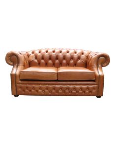 Chesterfield 2 Seater Sofa Old English Bruciato Leather In Buckingham Style