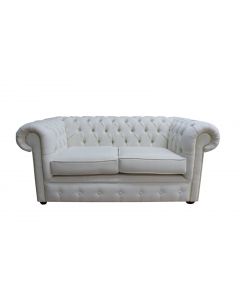 Chesterfield 2 Seater Sofa Settee Pimlico Oyster Fabric In Classic Style
