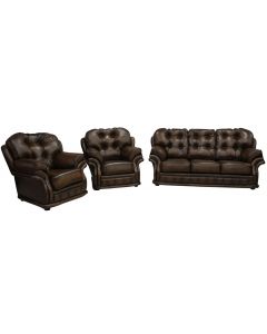 Chesterfield 3+1+1 Seater Antique Tan Leather Sofa Suite In Knightsbr­idge Style