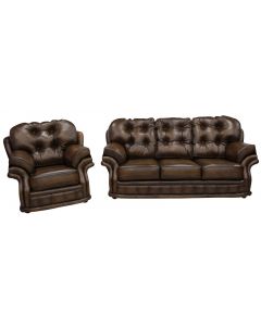 Chesterfield 3+1 Seater Antique Tan Leather Sofa Suite In Knightsbr­idge Style