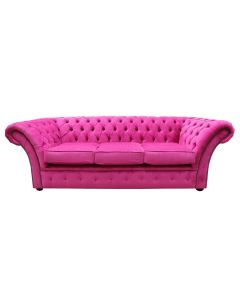 Chesterfield 3 Seater Azzuro Fuchsia Pink Fabric Sofa Bespoke In Balmoral Style  