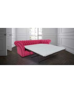 Chesterfield 3 Seater Azzuro Fuchsia Pink Fabric Sofabed In Balmoral Style