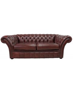 Chesterfield 3 Seater Byron Conker Leather Sofa Bespoke In Balmoral Style  