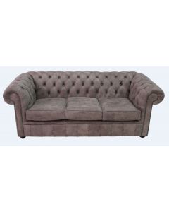 Chesterfield 3 Seater Devil Mocha Aniline Leather Sofa In Classic Style