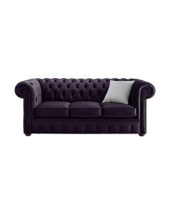 Chesterfield 3 Seater Malta Amethyst Purple Velvet Fabric Sofa In Classic Style 