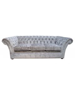 Chesterfield 3 Seater Nuovo Ash Grey Fabric Sofa Settee Bespoke In Balmoral Style  