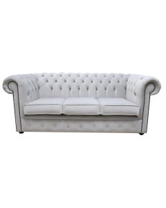 Chesterfield 3 Seater Passion Silver Velvet Fabric Sofa Bespoke In Classic Style