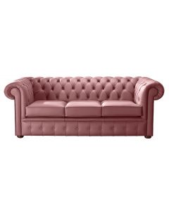 Chesterfield 3 Seater Shelly Brick Red Leather Sofa Bespoke In Classic Style