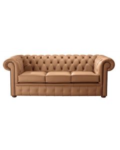 Chesterfield 3 Seater Shelly Saddle Leather Sofa Bespoke In Classic Style