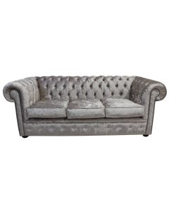 Chesterfield 3 Seater Sofa Settee Shimmer Mink Velvet In Classic Style