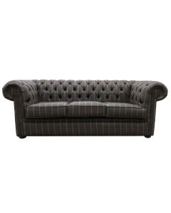 Chesterfield Arnold 3 Seater Sofa Settee Balmoral Fir Wool Tartan Check In Classic Style