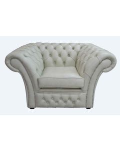 Chesterfield Club Armchair Stella Ice Real Leather In Balmoral Style