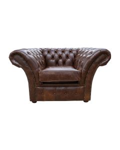 Chesterfield Club Chair New England Texas Brown Leather In Balmoral Style 