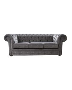 Chesterfield Genuine 3 Seater Sofa Pimlico Bark Grey Fabric In Classic Style