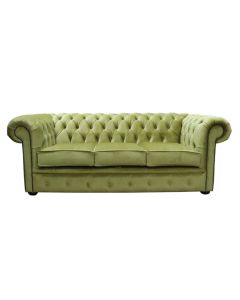 Chesterfield Genuine 3 Seater Sofa Settee Tuscany Pistachio Green In Classic Style
