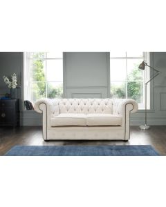 Chesterfield Handmade 2 Seater Sofa Settee Pimlico Cream Fabric In Classic Style