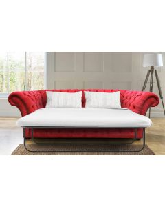 Chesterfield Handmade 3 Seater Sofa Bed Pimlico Rouge Red Fabric In Balmoral Style