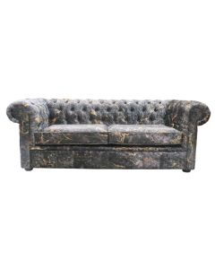 Chesterfield Handmade 3 Seater Sofa Marble Print Soft Fabric In Classic Style