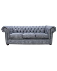 Chesterfield Handmade 3 Seater Sofa Maya Charcoal Grey Fabric In Classic Style