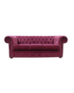 Chesterfield Handmade 3 Seater Sofa Pimlico Burgandy Fabric In Classic Style