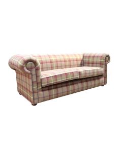 Chesterfield Handmade Tartan 1930's 3 Seater Sofa Balmoral Heather Fabric In Classic Style