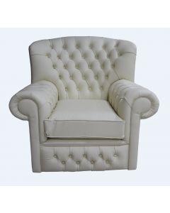 Chesterfield High Back Wing Chair Cottonseed Cream Leather Bespoke In Monks Style