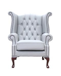 Chesterfield High Back Wing Chair Vele Huxley Leather In Queen Anne Style