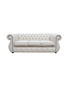 Chesterfield Original 3 Seater Sofa Shelly Almond Leather In Kimberley Style