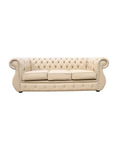 Chesterfield Original 3 Seater Sofa Shelly Stone Leather In Kimberley Style